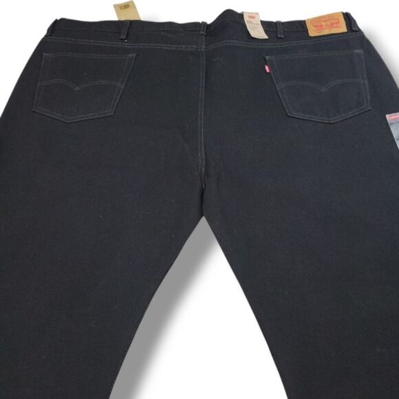 New Levi's Jeans Size 60 W60" x L31 Black Levi's 505 Regular Jeans Irregular NWT - Picture 5 of 8